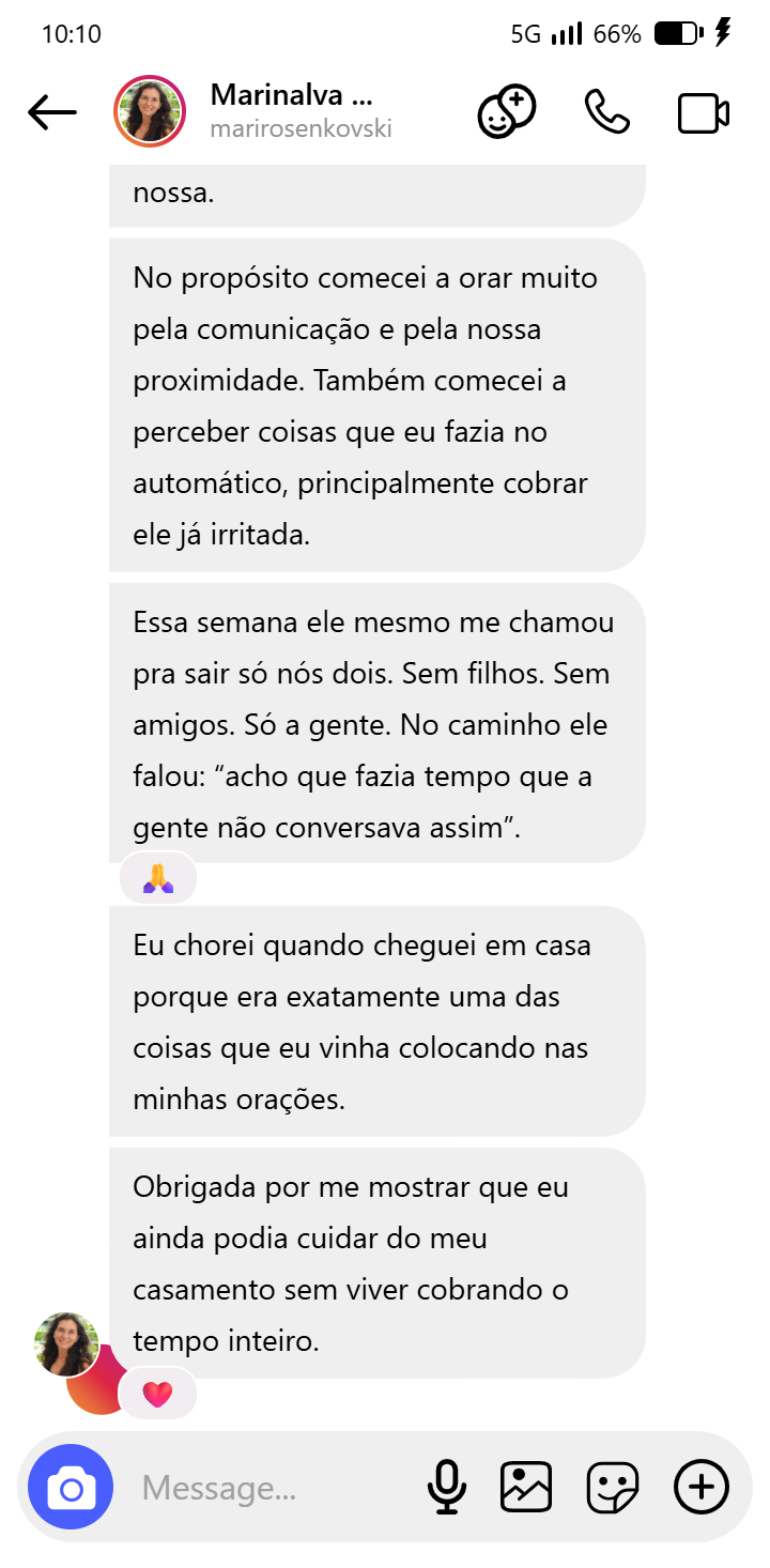 Depoimento de cliente do Manual da Esposa em Oração