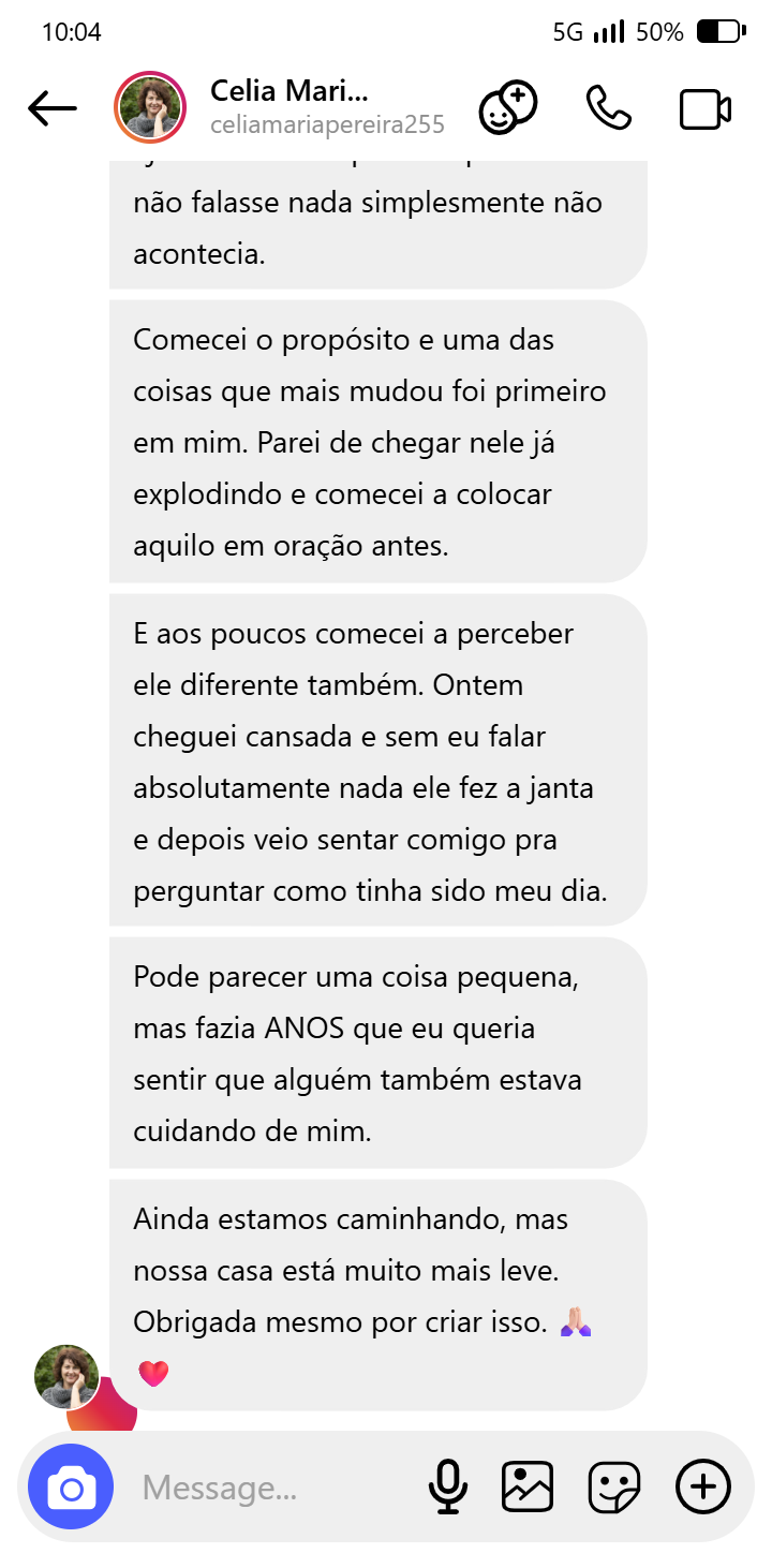 Depoimento de cliente do Manual da Esposa em Oração